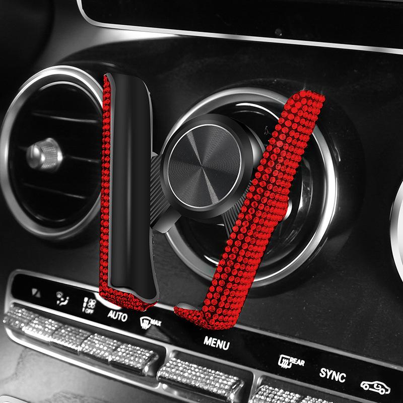 1 шт., блестящий автомобильный держатель для телефона со стразами, поддержка смартфона на вентиляционное отверстие, кристалл, алмазный зажим для телефона, аксессуары для салона автомобиля для девочек