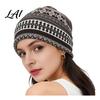 Versatile Lazy Style Hair Tie Women's Geometry Print Slouchy Hat Casual Soft Stretch Skull Hat for Women Cap Warm Cancer Chemo Headwear Outdoor