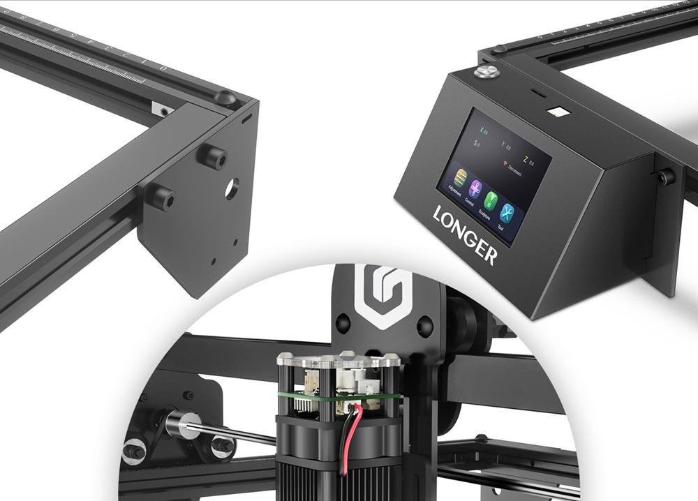 Лазерный гравер LONGER RAY5, 32-битный набор микросхем, подключение к Wi-Fi, сенсорный экран и автономная резьба
