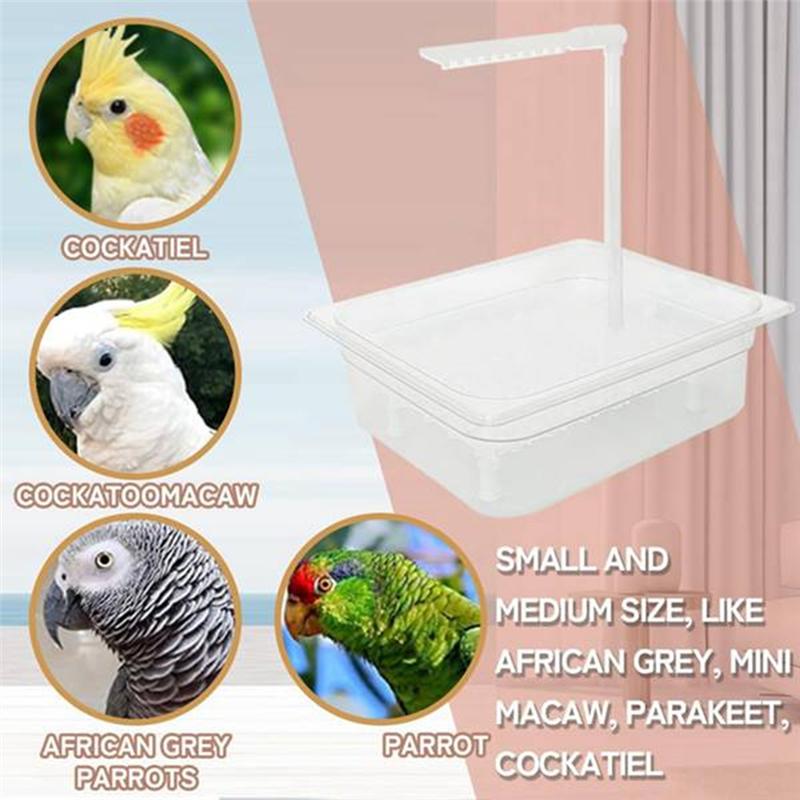 Bird Bathing Tub Automatic Parrot Bath Fountain Shower Box Multipurpose For Parakeet Cleaning