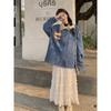 Hong Kong Style Retro Denim Jacket for Women Spring and Autumn New Design Loose and Slim Jacket Top