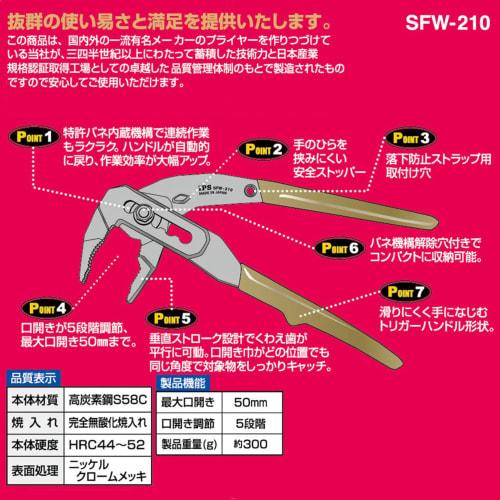 Igarashi Plyer IPS (Igarashi Plyer) TOJI Plastic Trigger Water 210mm SFW-210G Made In Japan Tsubame-Sanjo
