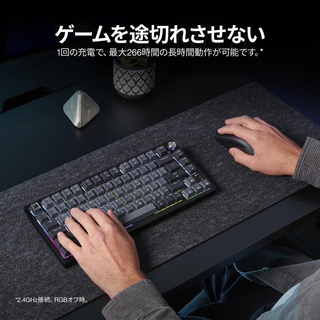 Беспроводная игровая клавиатура CORSAIR K65 PLUS Клавиатура 82 клавиши Оригинальный линейный переключатель CORSAIR Red Применяется Media Dial Японская раскладка 75% собственного производства