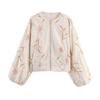 Kaslead New Women clothes Western Style Simple and Versatile Embroidery Fashion Crop jacket Outerwear