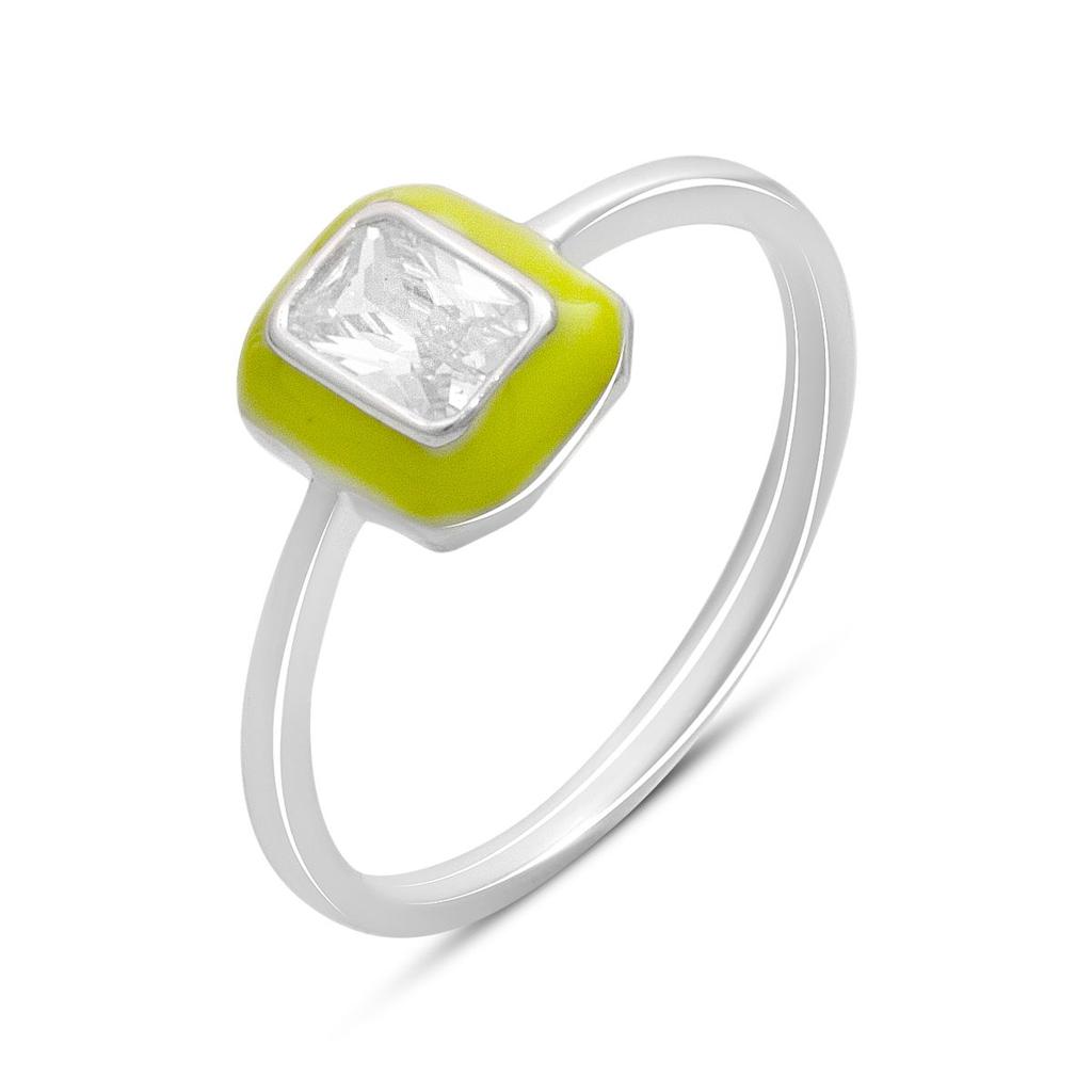 Silver Ring with Cubic Zirconia, Enamel, Product Weight 1.78 G (60002239)