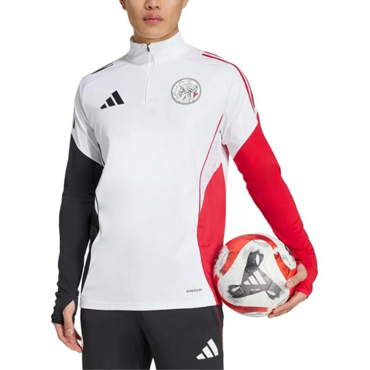 adidas Аякс Амстердам Tiro 25 Полосатая Футболка с Молнией спереди с Длинным Рукавом Мужские Топы JP1752