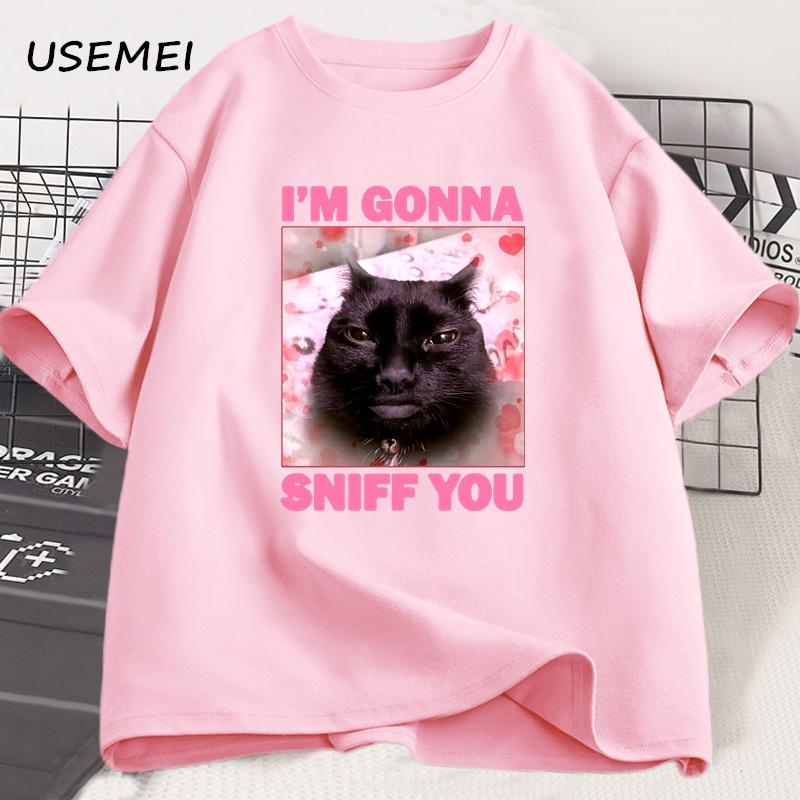 Im Gonna Sniff You Funny Cat Meme Tee Shirt For Unisex And Unisex Brainrot Cats Tshirt Silly Joke Unhinged Tshirt Cotton Unisex Tee