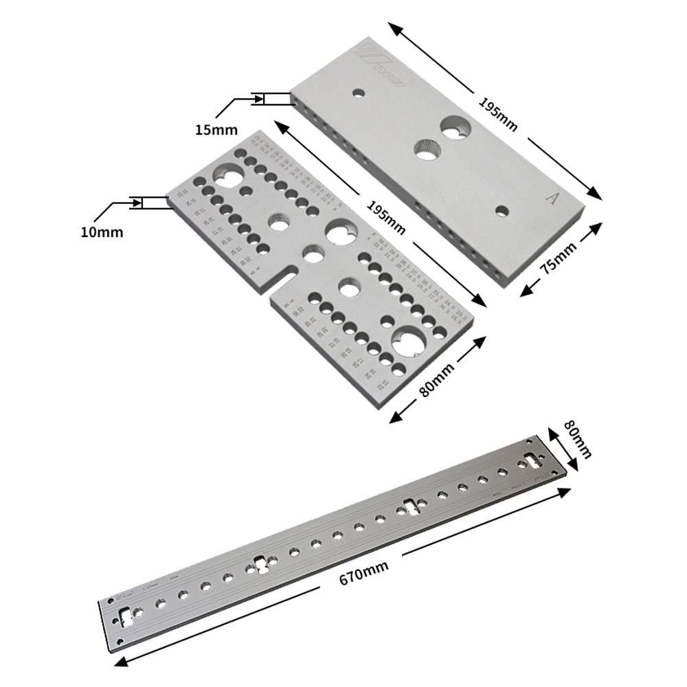 3 In 1 Woodworking Doweling Jig Kit Adjustable Drilling Guide Puncher Locator Positioning Hole