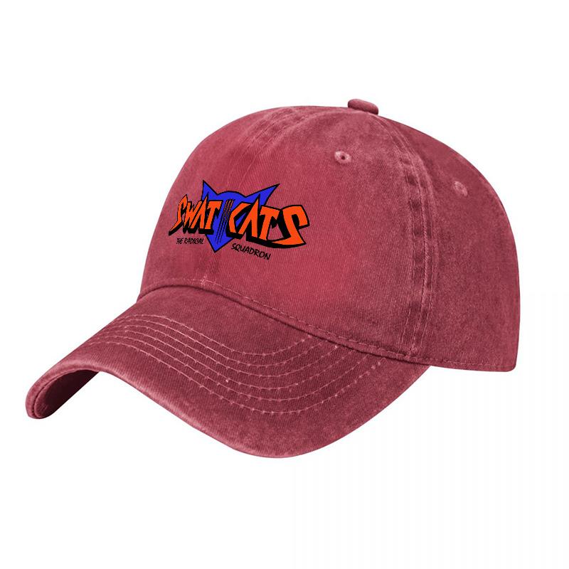 Swat Cats Logo Washed Cotton Baseball Cap Adjustable Fit Classic Design For Daily Wear And Fan Apparel Stylish Outdoor Accessory