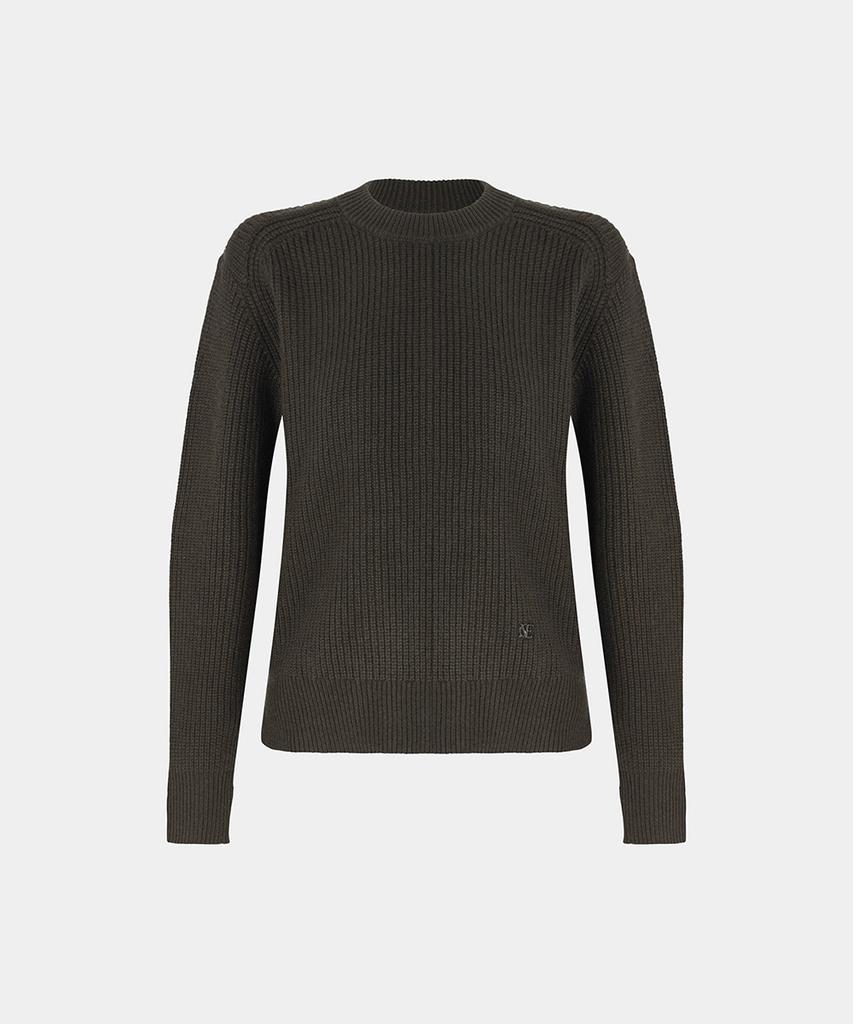 Noiseu W Merino-Blend Crew Neck Sweater - Khaki