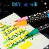 Dual-Tip Dual-Color Glitter Flash Marker Pens with Flash Powder Effect, Quick-Dry for Crafts, Scrapbooking, Presentation, Office