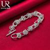925 Sterling Silver Full Circle Ring Design Chain Bracelet Fashionable Wedding Jewelry