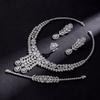 Модный комплект ювелирных изделий из меди и циркония, ожерелье с бриллиантами, серьги, свадебные модные ювелирные изделия