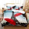3D Eiffel Tower Bedding Set French Romantic Love Duvet Cover 2/3 Pieces AU180 * 210 Single/Double Soft Washable Home Decoration