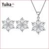 TikTok Kuaishou Женский комплект украшений в виде снежинок: Милое ожерелье и серьги