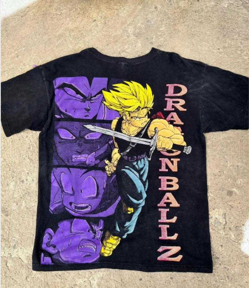 Футболка Dragon Ball Сага о Селле Супер Сайян 100% Хлопок Мужская Большого Размера Летняя 2026 Повседневная Спортивная Мода Короткий Рукав Y2k