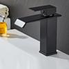Водопадный смеситель для раковины Золотой и черный Смесители для раковины-водопада Смеситель для ванной комнаты Настольный смеситель для умывальника