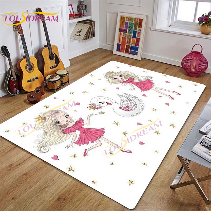 Ковер для балерины, ковер с рисунком балерины для девочек, розовые коврики для гостиной, спальни, декор для детской комнаты, декор для детской, подарок