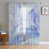 Marble Texture Simple Gradient Tulle Curtains For Living Room Home Decor Window Curtain Kitchen Sheer Voile Curtain