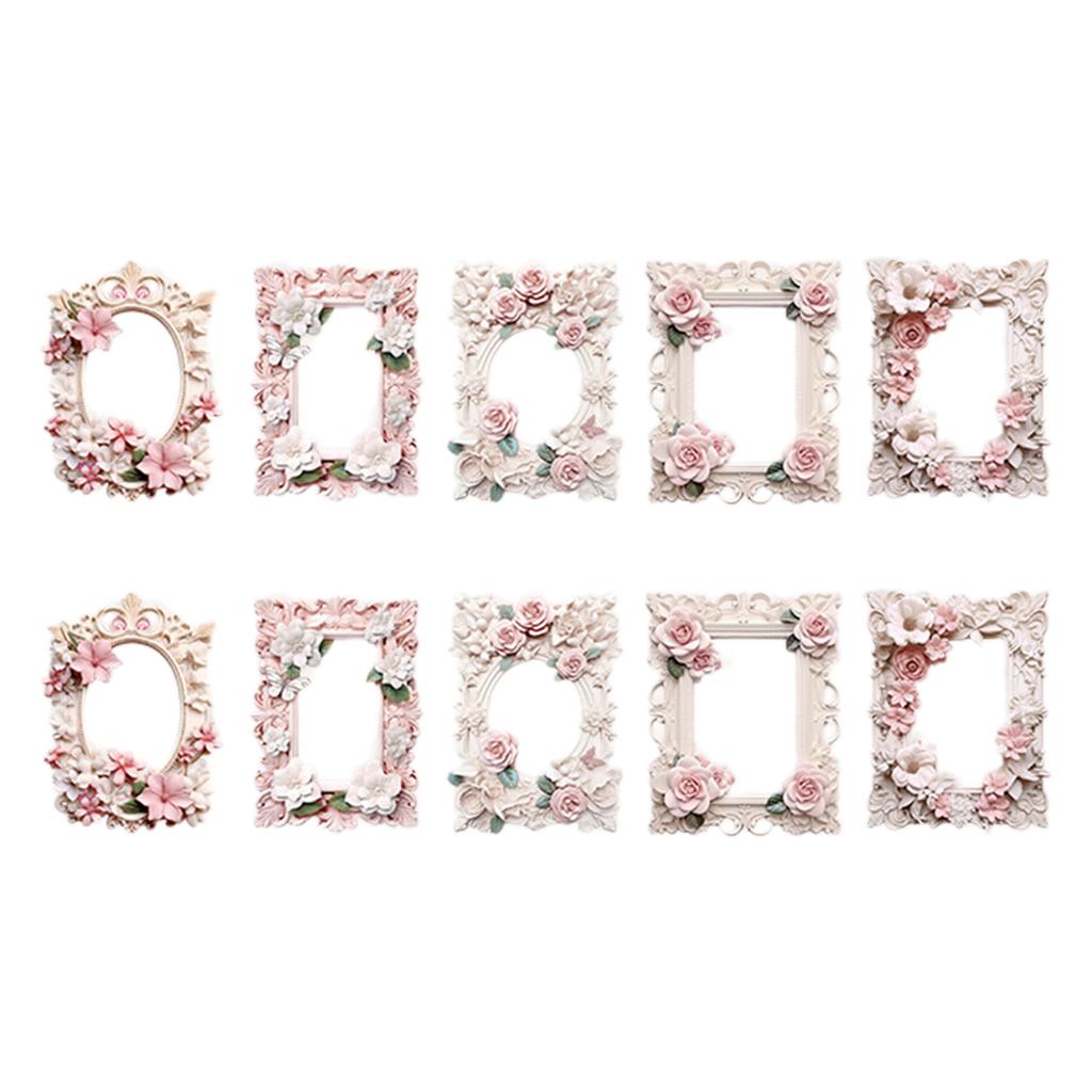 10 листов Винтажные тисненые вырезанные рамочные коллажные карточки Скрапбукинг фон Коллажная бумага для ведения журнала Бумажное рукоделие