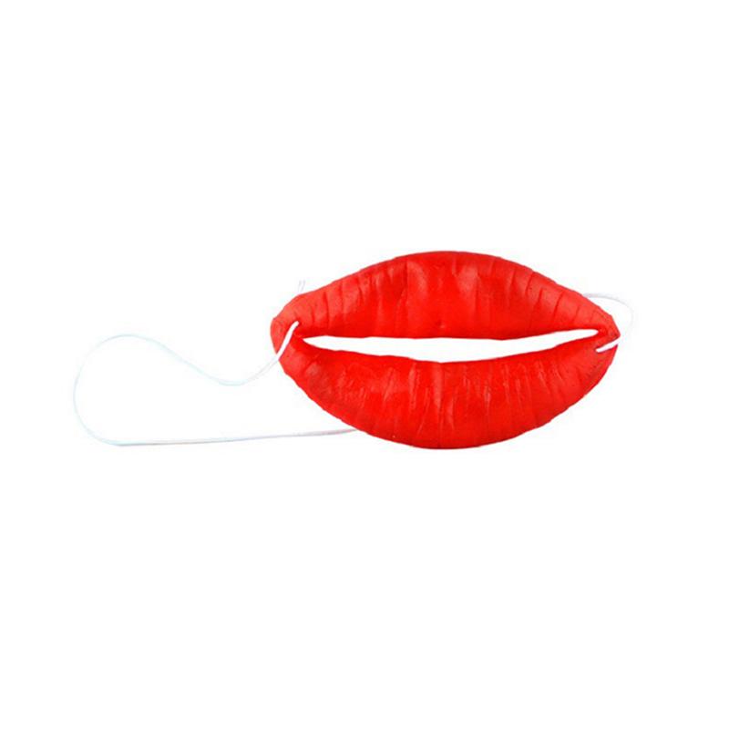Props Jokes Sausage Red Lips Thick Big Mouth Halloween Funny Horror Latex Mask