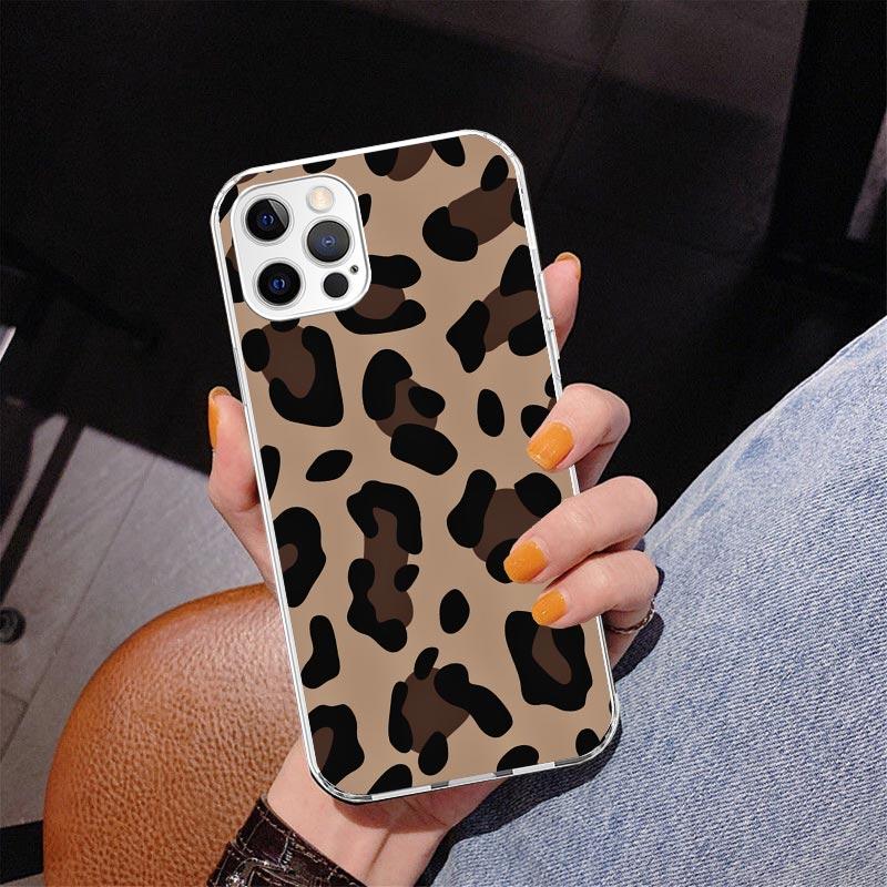 Leopard Print Phone Case For iPhone 17 Air 16 Pro Max 16E 15 + 14 Plus 11 12 13 Mini 7 8 SE Gift Print Cover Fundas 17 Air 16 Pr