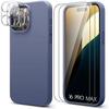Защитный чехол - BOOLING - для iPhone 16 Pro Max - Силикон Темно-синий - Противоскользящий - 2 Закаленных Стекла