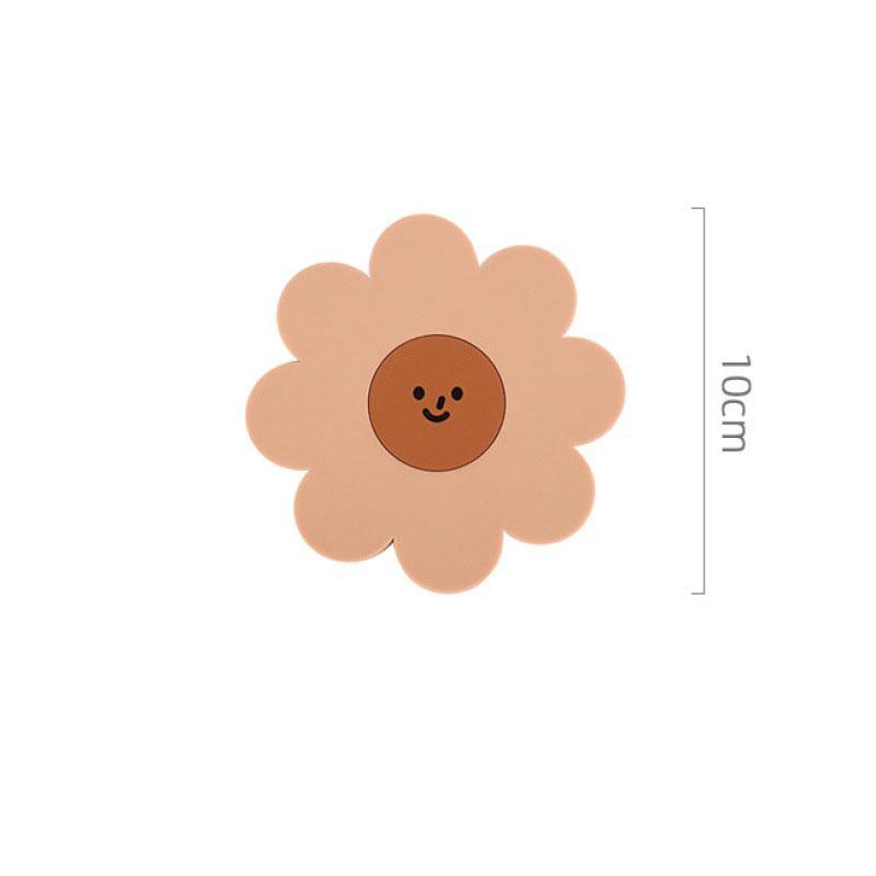 Sunflower Cute Placemat Coaster Anti-skidding and Heat-resistant Silicone Cup Pads Coffee Hot Pad Kitchen Home Tableware Set