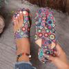 Ethnic Style Slippers for Women New Colorful Patterned Summer Breathable Printed Roman Style Slippers, Open Toe Beach Footwear