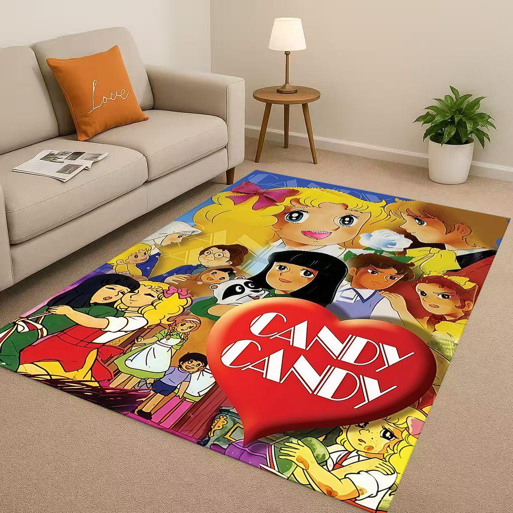 Retro Candy Candy Sweet Girl Cartoon Room Non-Slip Area Rug Soft Carpet for Bedroom Playroom Sofa,Easy Clean Home Decor Doormat