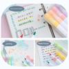 6 Colors Pastel Color Highlighter Pen Set Brush Fluorescent Markers Highlighters Pens Art Marker Japanese Cute Kawaii Stationery