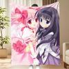 Плед «Puella Magi Madoka Magica», Флисовый плед с персонажами Мадока и Хомура из аниме, Милый Кавайный плед для декора комнаты
