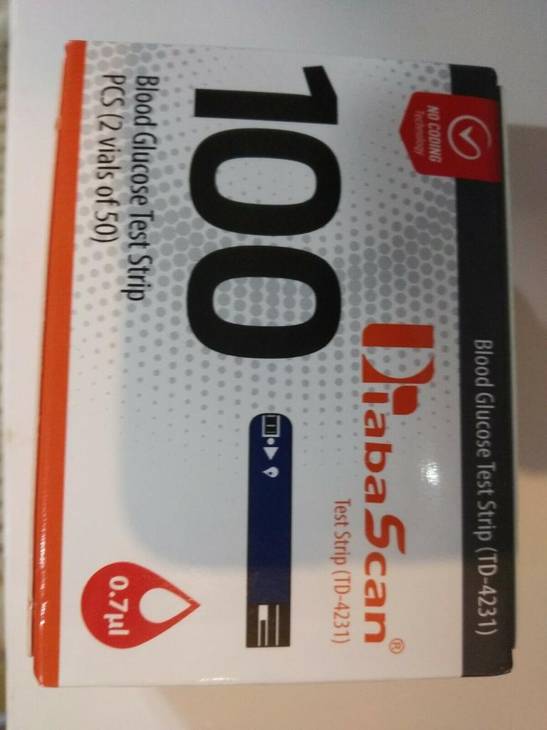 DiabaScan TD-4231 (2 X 50 ) BloodGlucose Test Strips FREE SHIPPING WORLDWIDE