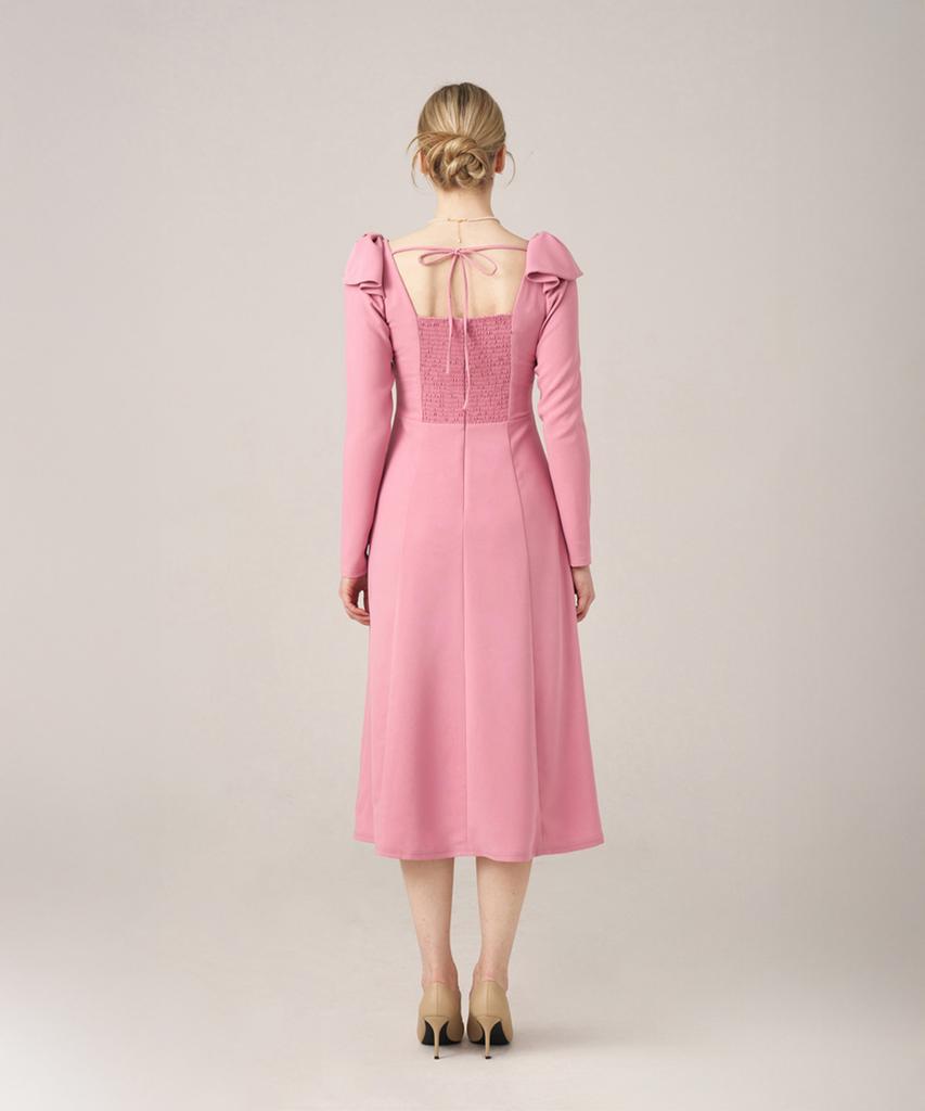 Scus Square Audrey Ribbon Dress_Rose Pink