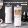 Круглая двухслойная коробка для ватных палочек «два в одном», коробка для хранения ватных дисков для снятия макияжа, настольная коробка для хранения ювелирных изделий и ватных дисков для макияжа