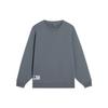 Li-Ning Sports Trend Series Brand Logo Patch Solid Color Crew Neck Pullover Sweatshirt Men Tops Silver-Gray AWDSB13-9