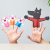 Three Little Pigs Finger Puppets for Kids, 7pcs Story Finger Puppets Toy, Interactive Teaching, Scenario Story Role Play, Bedtime Storytelling