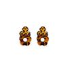 Steel needle leopard print bow flower love earrings autumn and winter retro high-end earrings personalized Hong Kong style design earrings