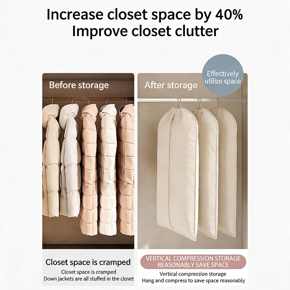 1pcs Clothes Compression Bags Down Jacket Compressed Dust Cover Compression Hanging Bag Household Clothes Storage Organizer