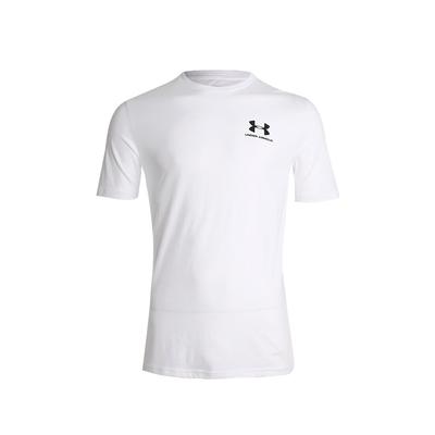 Мужская футболка UA Left Chest Logo с коротким рукавом 1326799-100/ БЕЛАЯ