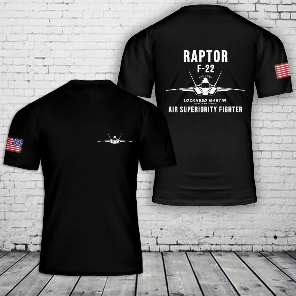 Футболка унисекс с графикой истребителя F Raptor для военных энтузиастов, высококачественный хлопок, новая, с круглым вырезом, короткий рукав