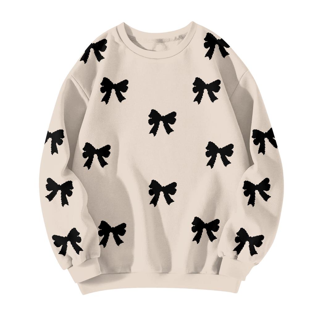 Женские топы Женский свитшот с длинным рукавом Повседневный с круглым вырезом Свободного кроя Пуловер Флисовые топы