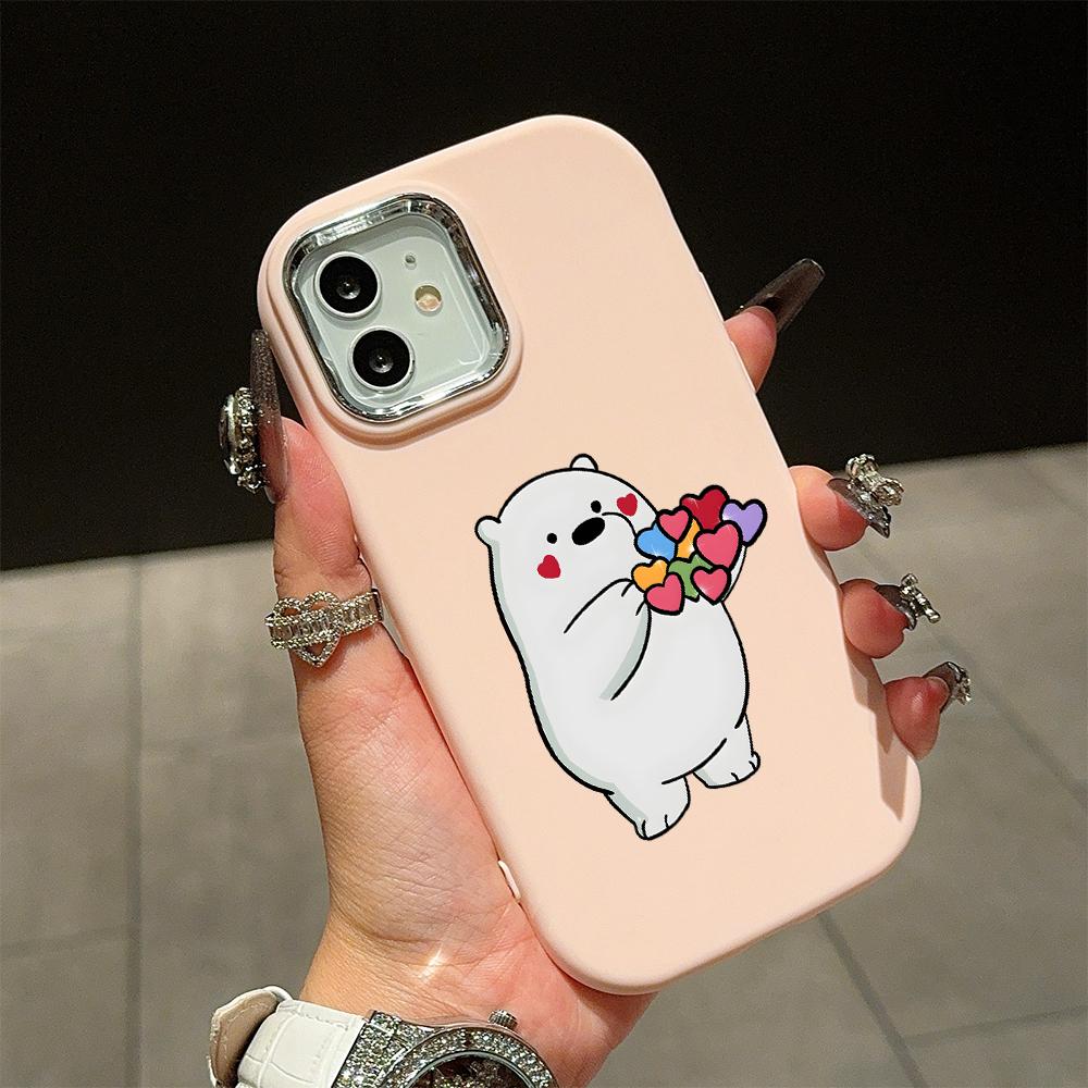 Сплошной цвет с серебряными краями линз, мягкий жидкий силиконовый противоударный чехол для телефона для iPhone Samsung Huawei Honor Xiaomi Redmi OPPO Realme Vivo Infinix Tecno