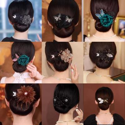 Тканевый цветок заколка для волос гибкая скручивающаяся прическа пучок модный ролик для пучка волос женщины девушки