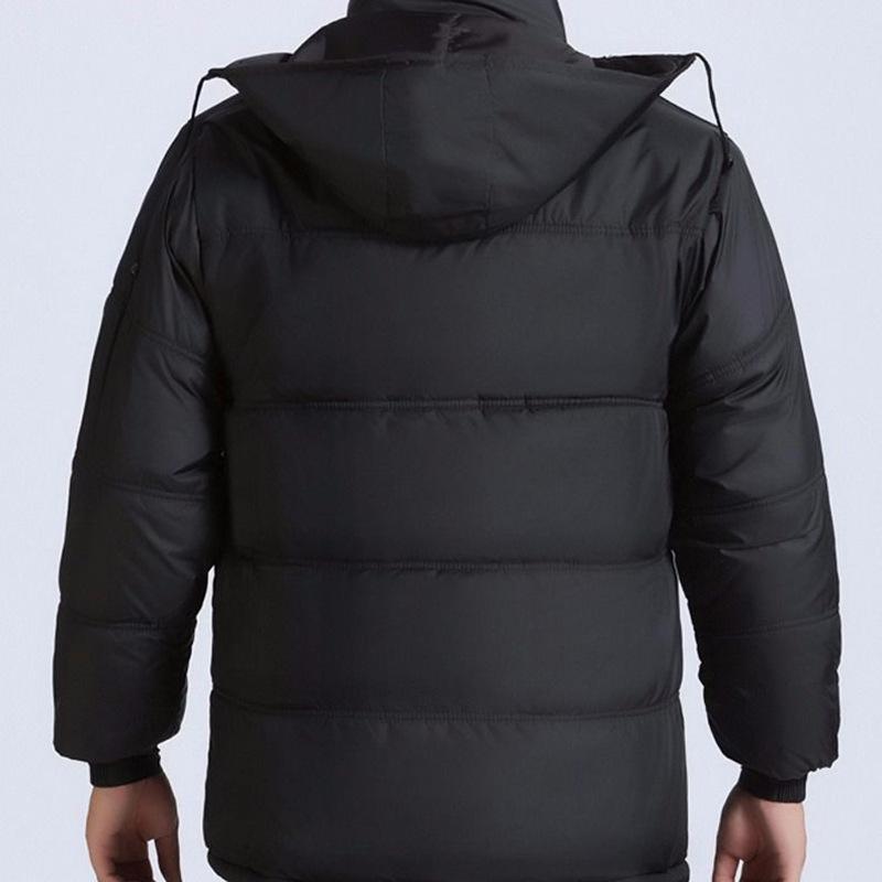 Men's Autumn and Winter Padded Plus Size Thickened Hooded Outerwear Casual Short Warm Zip Jacket
