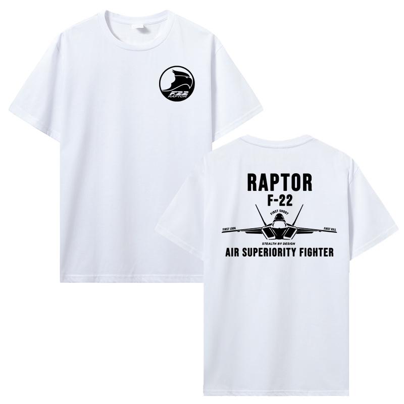 Новая хлопковая футболка с круглым вырезом USAF Raptor F-22 Superior Fighter Графическая футболка Унисекс Топы Футболки Уличная одежда Повседневная Модная футболка