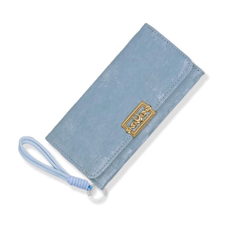 Women's Frosted Leather Tri-fold Clutch Wallet with Multi-card Slots