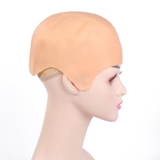Wig Headgear Soft Makeup Latex Bald Hat Wig Adjustable Size Reusable Mesh Cover Film Television Performance Dress Up Props Men Costume Accessories