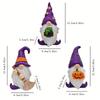 3pcs Halloween Gnome Statue Decorations Magic Broom Hat Pumpkin Gnomes Old Man Wizard Witch For Home Desktop Resin Decor