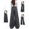 Comfortable Camouflage Street Wide Leg Trousers Women's Autumn High-waisted Large Yards Loose Casual Straight Trailing Denim Trousers Long Denim Pants
